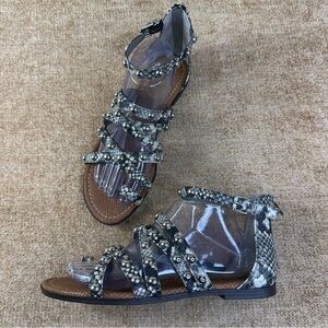 Circus By Sam Edelman Carla Stud/Snakeskin Strappy Gladiator Sandals Size 9.5